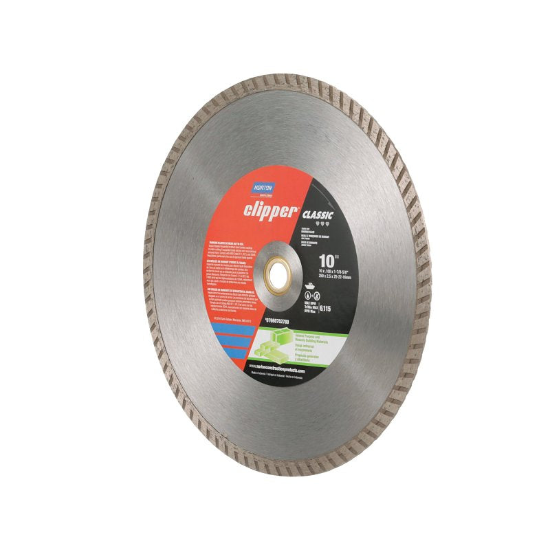 Norton Clipper Classic Series 07660702787 Diamond Saw Blade, 7 in Dia, 7/8 to 5/8 in Arbor, Turbo Rim