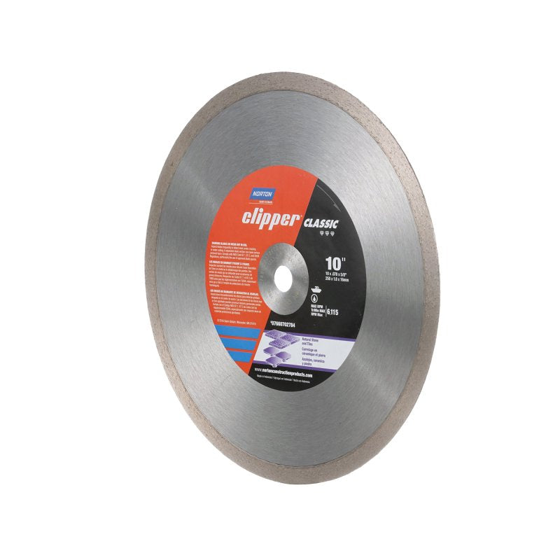 Norton Clipper Classic 07660702784 Wet Continuous Rim Tile Blade, 10 in W, Diamond