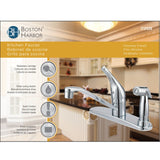 Boston Harbor FS610045CP Kitchen Faucet, 1.8 gpm, 1-Handle, 4-Faucet Hole, Metal/Plastic, Chrome Plated