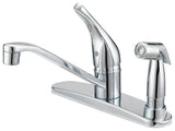 Boston Harbor FS610045CP Kitchen Faucet, 1.8 gpm, 1-Handle, 4-Faucet Hole, Metal/Plastic, Chrome Plated