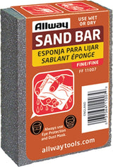 ALLWAY FF Sand Bar, 4 in L, 3-1/2 in W, Fine, Aluminum Oxide Abrasive, Pack of 10