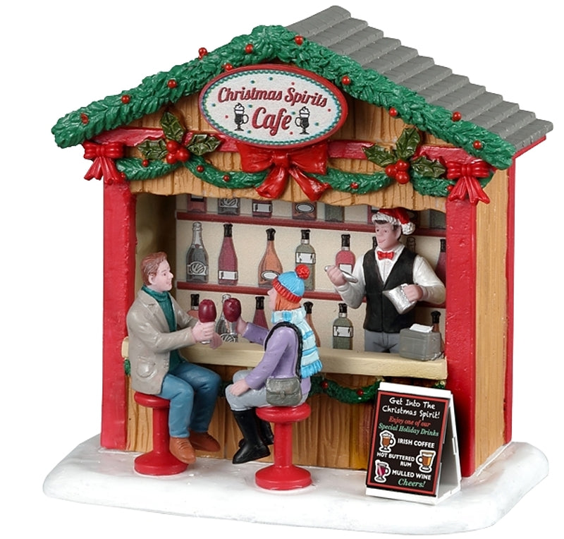 Lemax 23605 Christmas Spirits Cafe, Caddington Village/Christmas, Resin, Pack of 12