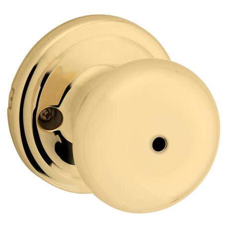 Kwikset Signature Series 730J 3 CP Privacy Lockset, Juno, Mushroom Design, Knob Handle, Polished Brass, Zinc