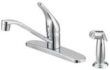 Boston Harbor FS610046CP Kitchen Faucet, 1.8 gpm, 1-Handle, 4-Faucet Hole, Metal/Plastic, Chrome Plated