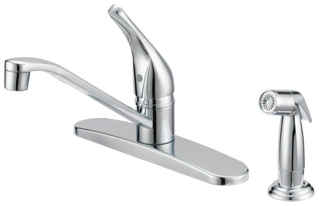 Boston Harbor FS610046CP Kitchen Faucet, 1.8 gpm, 1-Faucet Handle, 4-Faucet Hole, Metal/Plastic, Chrome, Deck Mounting