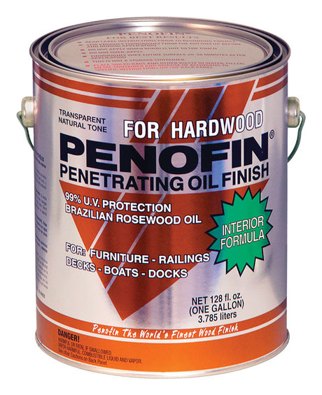 Penofin Transparent Matte Natural Oil-Based Penetrating Hardwood Finish 1 gal, Pack of 4