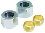 Plumb Pak PP81PC Nut, 3/8 in, Compression, Brass, Chrome-Plated
