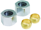 Plumb Pak PP81PC Nut, 3/8 in, Compression, Brass, Chrome-Plated