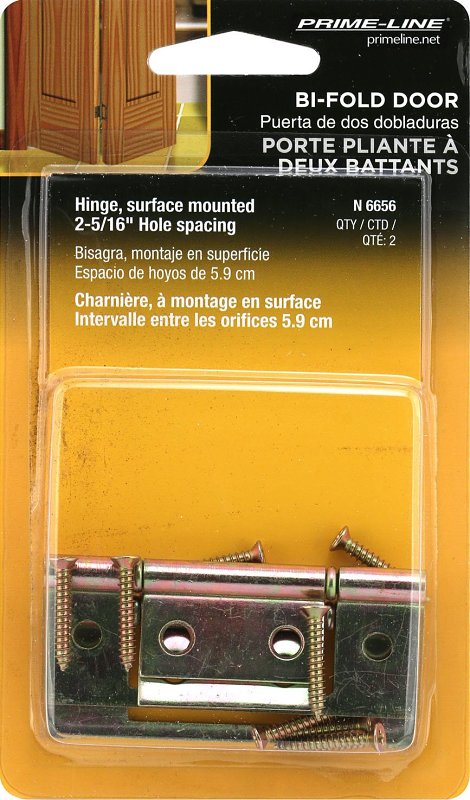 Prime-Line N 6656 Door Hinge, 1-7/16 in H Door Leaf, 3 in H Frame Leaf, 1 in W Frame Leaf, 3-3/4 in L x 3-3/4 in W
