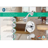 Boston Harbor TQ-F1214517CP Tub/Shower, Fixed Mount Showerhead, 1.75 gpm Showerhead, 1 Spray Settings, 1-Handle