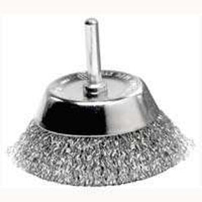 Weiler 36419 Wire Cup Brush, 2-3/4 in Dia, 1/4 in Arbor/Shank, Crimped Bristle, Steel Bristle