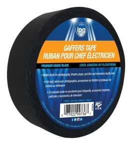 IPG 5638 Gaffer's Tape, 60 yd L, 1.87 in W, Black