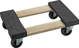 ProSource FD-1812 Furniture Dolly, 800 lb, 18 in W, Hardwood Platform, Swivel Caster, Polypropylene Caster