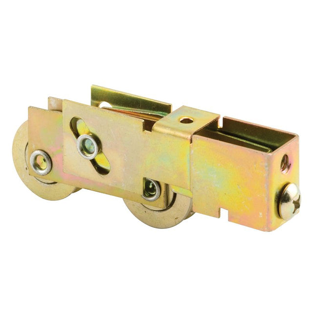 Prime-Line D 1791 Roller Assembly, 1-1/8 in Dia Roller, 5/16 in W Roller, Steel, 2-Roller, Plain Back Mounting