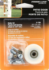 Prime-Line D 1799 Roller Assembly, 1/4 in ID x 1-1/4 in OD Dia Roller, 5/16 in W Roller, Nylon/Steel