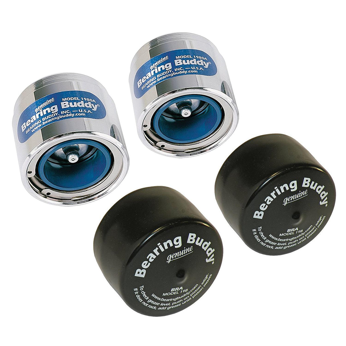 Bearing Buddy Chrome Trailer Wheel Bearing Protector - 2 Pack