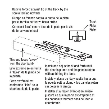 Prime-Line N 6823 Adjustable Bi-Fold Door Top Pivot Bracket, Steel, Silver, For: 5/8 in Wide Track