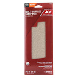 Ace 9 in. L X 3-2/3 in. W 100 Grit Aluminum Oxide Sandpaper 6 pk, Pack of 10