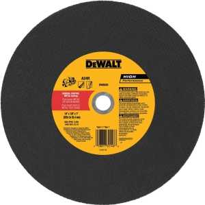 DEWALT DW8020 Cutting Wheel, 14 in Dia, 1/8 in Thick, 1 in Arbor, Aluminum Oxide Abrasive