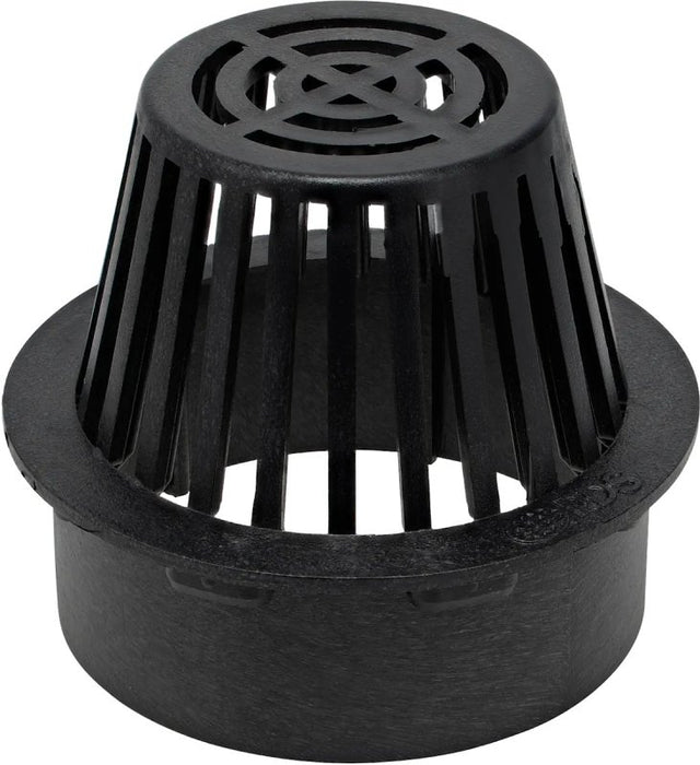 NDS 90 Atrium Grate, 3.88 in L, 3.88 in W, Round, 1/4 in Grate Opening, HDPE, Black