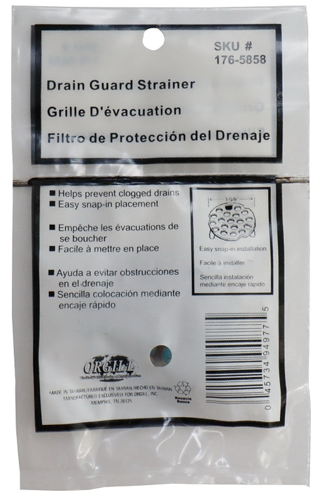 ProSource PMB-146 Drain Guard Strainer, 1-5/8 in Dia, For: Bath Tub or Wash Basin