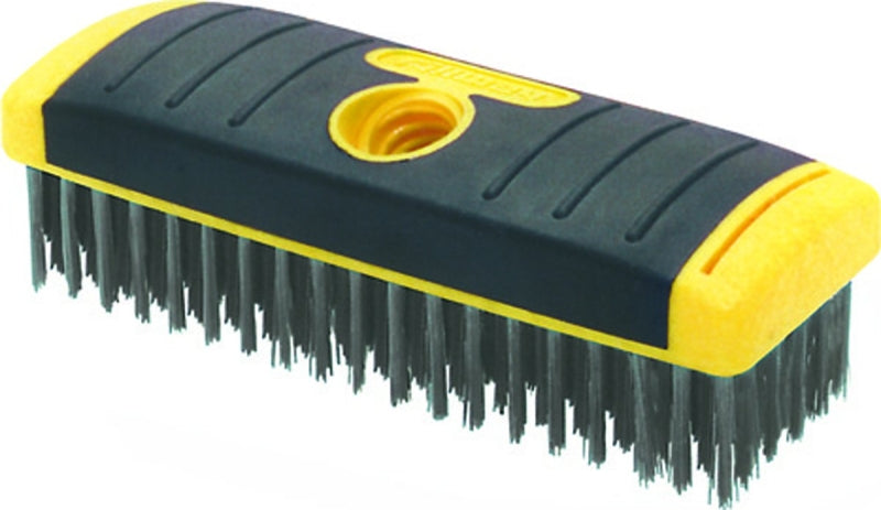 ALLWAY SB619 Wire Brush, Carbon Steel Bristle, Foam Handle, Soft-Grip Handle