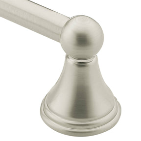 Moen Preston Series DN8418BN Towel Bar, 18 in L Rod, Aluminum, Brushed Nickel, Surface
