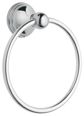 Moen Preston Series DN8486CH Towel Ring, 6-1/4 in Dia Ring, 22 lb, Brass/Zinc, Polished Chrome, Screw