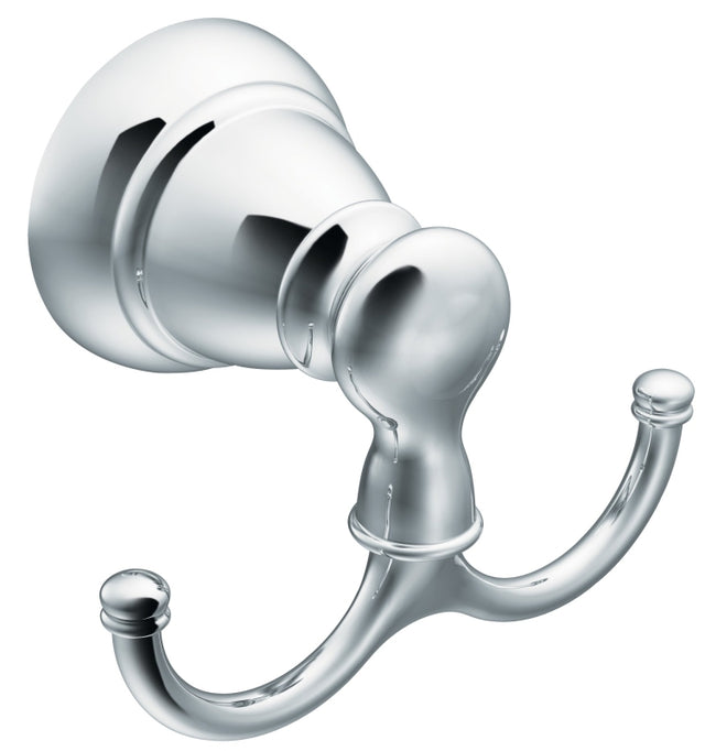 Moen Banbury Series Y2603CH Robe Hook, 30 lb, 2 -Hook, Zamak, Chrome-Plated, Surface