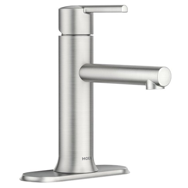 Moen Arly's Series 84770SRN Lavatory Faucet, 1.2 gpm, 1-Faucet Handle, Metal, Brushed Nickel-Plated, Lever Handle, Yes