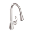 Moen Kleo Series CA87011SRS Pull-Down Faucet, 1.5 gpm, 1-Handle, Metal, Stainless, Countertop, Sink Mounting