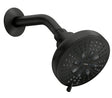 Moen Hydro Energetix 200W0BL Showerhead, Round, 1.75 gpm, 1/2 in Connection, IPS, 8-Spray Function, Matte Black