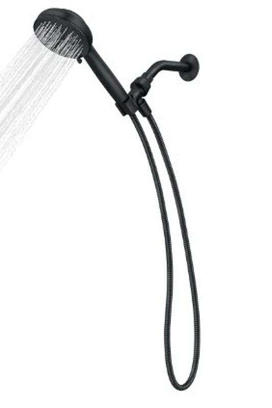 Moen Hydro Energetix Series 200H0BL Handheld Shower, 1/2 in Connection, 1.75 gpm, 8-Spray Function, Plastic