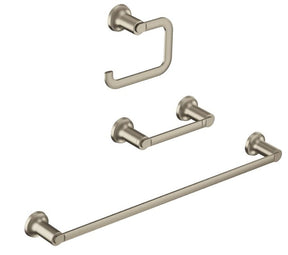 Moen Zyla Series Y1633BN Bathroom Hardware Set, Zinc, Brushed Nickel, 3-Piece
