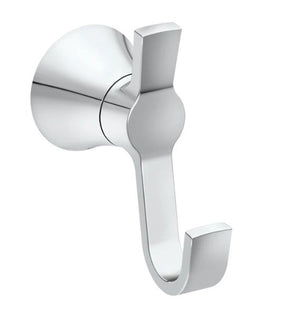 Moen Mikah Series Y0703CH Robe Hook, Zinc, Chrome, Wall