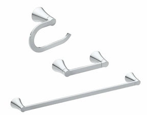 Moen Mikah Series Y0733CH Bathroom Hardware Set, Zinc, Matte Black, 3-Piece