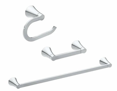 Moen Mikah Series Y0733CH Bathroom Hardware Set, Zinc, Matte Black, 3-Piece