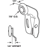 Prime-Line N 6504 Roller Assembly, 7/8 in Dia Roller, 1/4 in W Roller, Nylon/Steel, Brown, 1-Roller, 60 lb