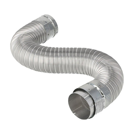 Selkirk 4EFC-5S Expandable Flexible Gas Vent Connector, 60 in OAL, Aluminum/Steel, Silver, Galvanized