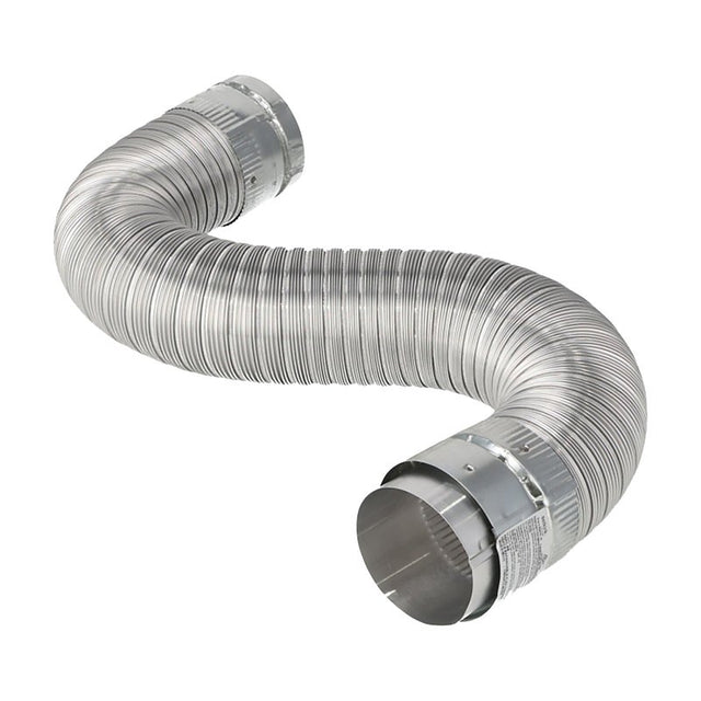 Selkirk 4EFC-5S Expandable Flexible Gas Vent Connector, 60 in OAL, Aluminum/Steel, Silver, Galvanized