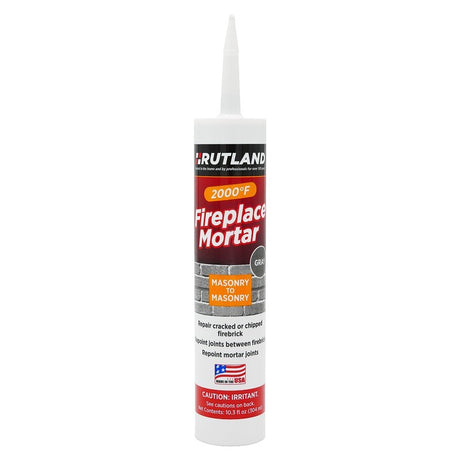 Rutland 63G Fireplace Mortar, Paste, Gray, 10.3 oz, Cartridge