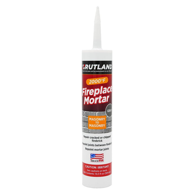 Rutland 63G Fireplace Mortar, Paste, Gray, 10.3 oz, Cartridge