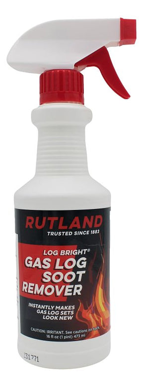 Rutland Log Bright 570-6 Gas Log Soot Remover, Liquid, Clear, 16 oz, Bottle, Pack of 6
