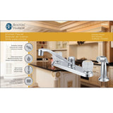 Boston Harbor F8F10041CP Kitchen Faucet, 1.8 gpm, 2-Faucet Handle, 4-Faucet Hole, Metal/Plastic, Chrome, Deck Mounting