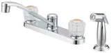 Boston Harbor F8F10041CP Kitchen Faucet, 1.8 gpm, 2-Handle, 4-Faucet Hole, Metal/Plastic, Chrome, Deck, Knob Handle