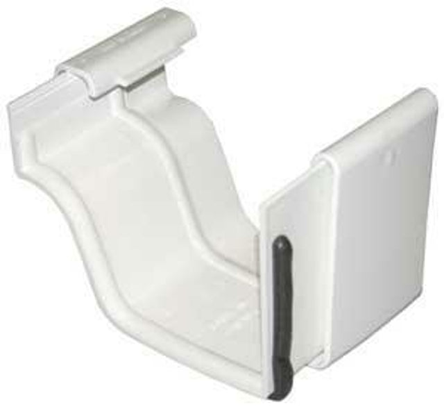 Euramax TUFFFLO M0608 Gutter Connector, 5 in Gutter, K-Style Gutter, Vinyl, White