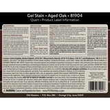 Old Masters Semi-Transparent Aged Oak Oil-Based Alkyd Gel Stain 1 qt