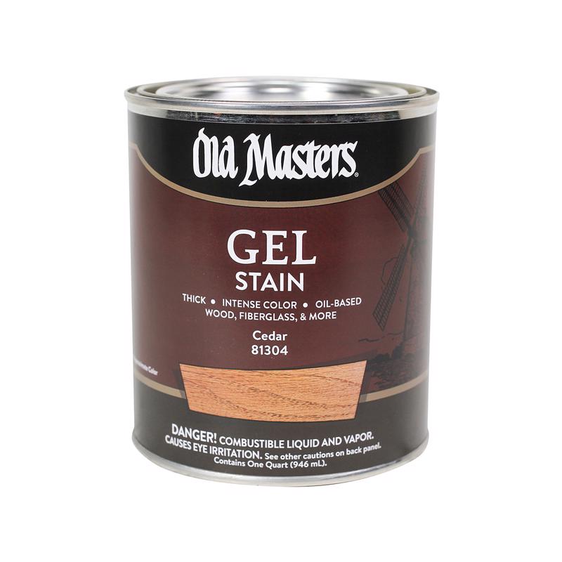 Old Masters 81304 Gel Stain, Cedar, Liquid, 1 qt, Can, Pack of 4