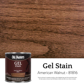 Old Masters Semi-Transparent American Walnut Oil-Based Alkyd Gel Stain 1/2 pt, Pack of 6
