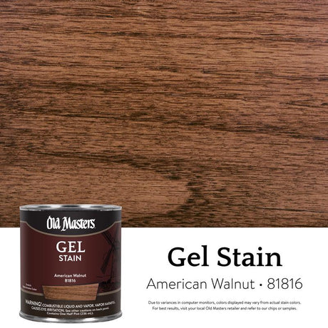 Old Masters Semi-Transparent American Walnut Oil-Based Alkyd Gel Stain 1/2 pt, Pack of 6